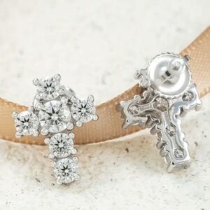 4 Carat Total * VVS1 Moissanite Cross Earrings w/screwback Closures